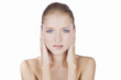 A young woman with a ear ache