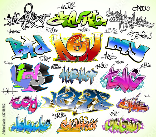 Vector: Graffiti design vector set Graffiti design vector set