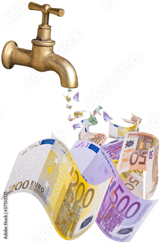 Photo: Grifo goteando dinero Grifo goteando dinero