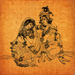 An old Radha Krishna paintings