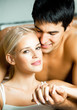 Portrait of young embracing couple