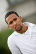Young black male  outdoors