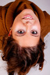 Happy beautiful Woman, looking up Happy beautiful Woman, looking up