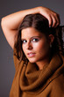 Beautiful woman with hands holding the hair Beautiful woman with hands holding the hair
