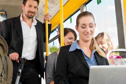 Photo: Passengers in a bus Passengers in a bus