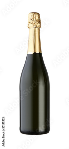Photo: Wine Bottle, Champagne bottle isolated on a white background Wine Bottle, Champagne bottle isolated on a white background