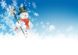 Schneemann, blauer Himmel, Azurblau, Winter, Schneeflocken, Eis