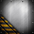 metal template with warning stripe