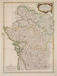 antique colored map of France region. antique colored map of France region.