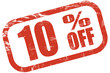 Grunge Stempel rot 10 PERCENT OFF