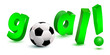 3d goal text with soccer ball