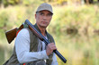 Hunter with a shotgun
