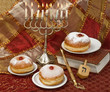 doughnuts and Hanukkah menorah