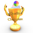 A cup character that shows the PDCA deming wheel A cup character that shows the PDCA deming wheel