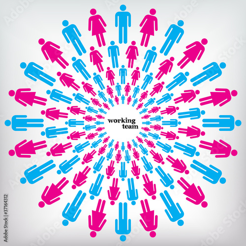 Vector: Work team concept. Men and Women. Work team concept. Men and Women.