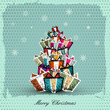 Vintage Christmas Card with gift box Vintage Christmas Card with gift box