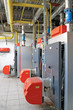 Industrial boiler room with gas boilers