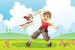 Boy and dog