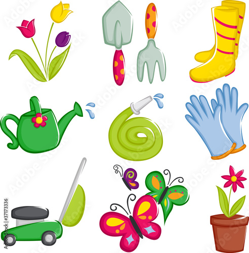Vector: Spring gardening icons Spring gardening icons