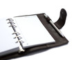 agenda en cuir ouvert annotation