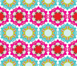 Seamless baroque pattern with stars and flowers in bright colors