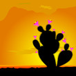 Vector: cactus black with pink flower vector illustration cactus black with pink flower vector illustration