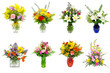 Collection of various colorful flower arrangements Collection of various colorful flower arrangements