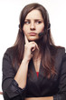 Woman operator with headset