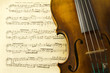 Vintage viola and sheet music