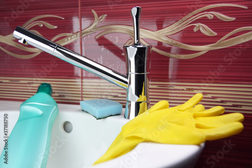 Photo: cleaning bathroom cleaning bathroom