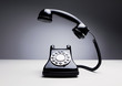 Vintage telephone over dark background