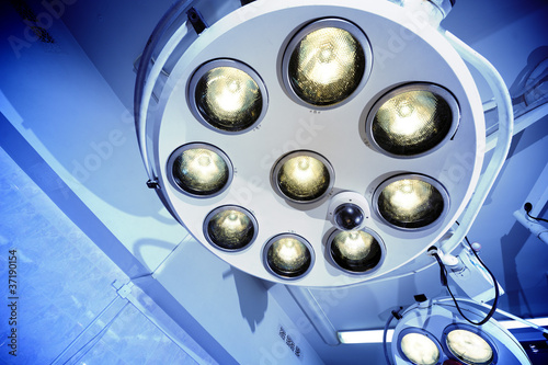 Photo: Surgical lamps in operation room Surgical lamps in operation room