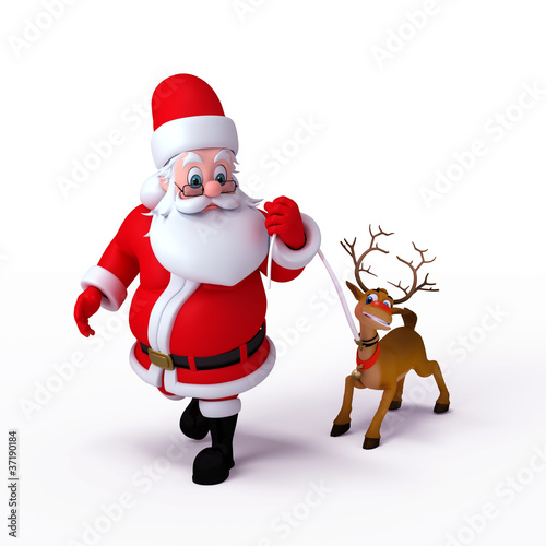 Illustration: Santa claus aand reindeer Santa claus aand reindeer