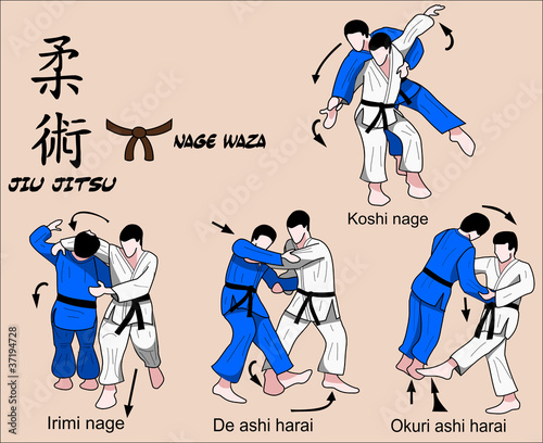 Vector: Jiu Jitsu Nage Waza 5 Color Jiu Jitsu Nage Waza 5 Color