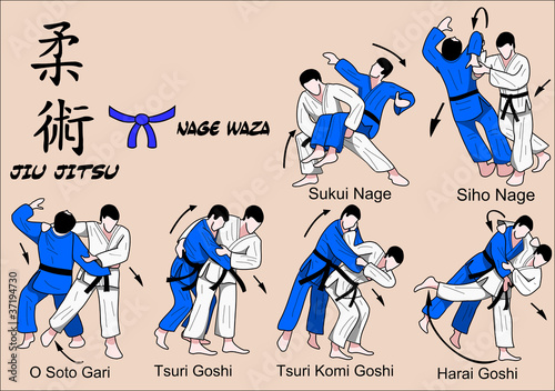 Vector: Jiu Jitsu Nage Waza 4 Color Jiu Jitsu Nage Waza 4 Color
