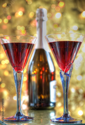 Photo: Red wine in glasses. Red wine in glasses.