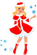 Vektor: New Year girl with snowflakes New Year girl with snowflakes