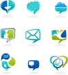 Vektor: Collection of social media and speech bubbles icons Collection of social media and speech bubbles icons