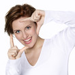 Foto: Beautiful woman is happy to have a clear vision Beautiful woman is happy to have a clear vision