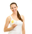 Beautiful woman holding glass of water Beautiful woman holding glass of water