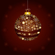 Christmas decoration made from golden snowflakes