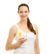 Beautiful woman holding glass of water Beautiful woman holding glass of water