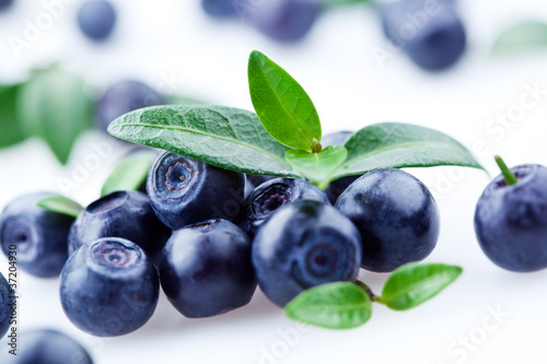 Photo: Blueberries on white Blueberries on white