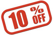 Stempel rot rel 10 PERCENT OFF