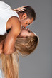Young couple dances Caribbean Salsa Young couple dances Caribbean Salsa