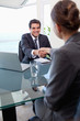 Foto: Portrait of a manager interviewing a female applicant Portrait of a manager interviewing a female applicant