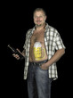 man with painted beer belly