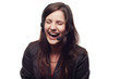 Woman operator with headset