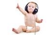 baby with headphone