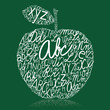 Apple made of alphabet letters